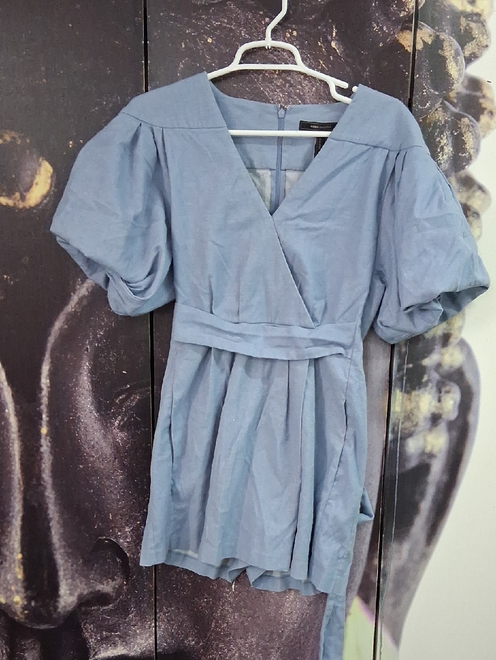BCBGMaxAzria Size S Pale Blue Romper.